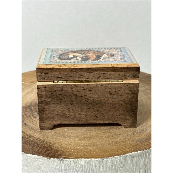 VTG 1989 San Francisco Music Box CO. Cat Kittens Music Trinket Jewelry Box NICE! - Picture 3 of 7